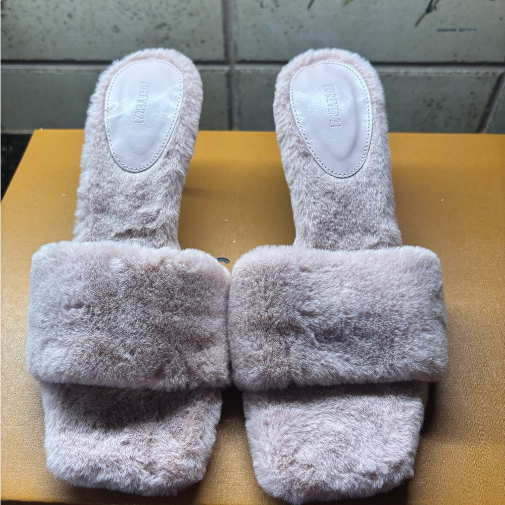 Forever 21 Plush Pink Slippers